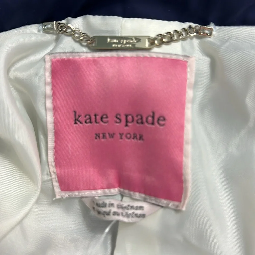 NWT Kate Spade New York Aline Raincoat Hooded Jacket Size 4 Water Resistant